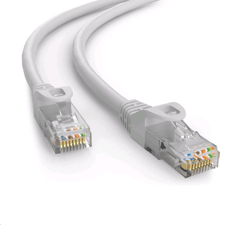 C-TECH kabel patchcord Cat6e, UTP, šedý, 1m
