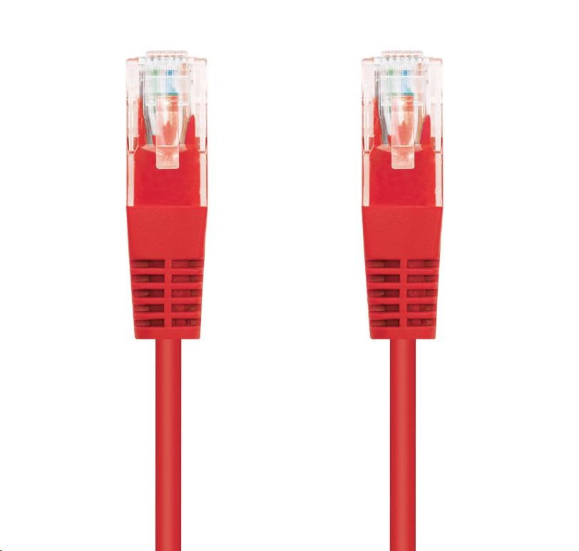 C-TECH kabel patchcord Cat5e, UTP, červený, 0, 25m