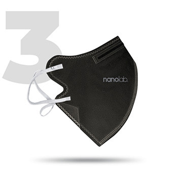 Levně Nano respirátor, FFP2, černý, univerzální, 3ks, Nanolab