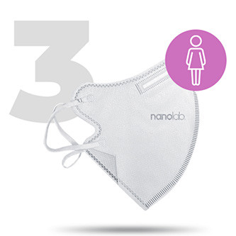 Levně Nano pratelný respirátor, FFP2, bílý, dámský, 3ks, Nanolab