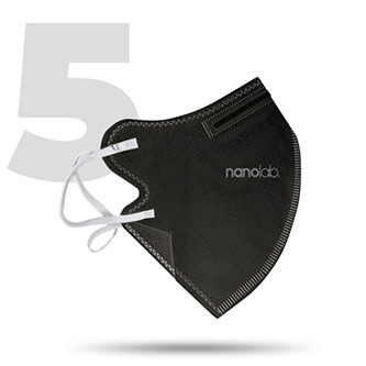 Levně Nano pratelný respirátor, FFP2, černý, univerzální, 5ks, Nanolab
