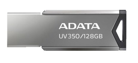 Levně ADATA Flash Disk 128GB UV350, USB 3.2 Dash Drive, tmavě stříbrná textura kov