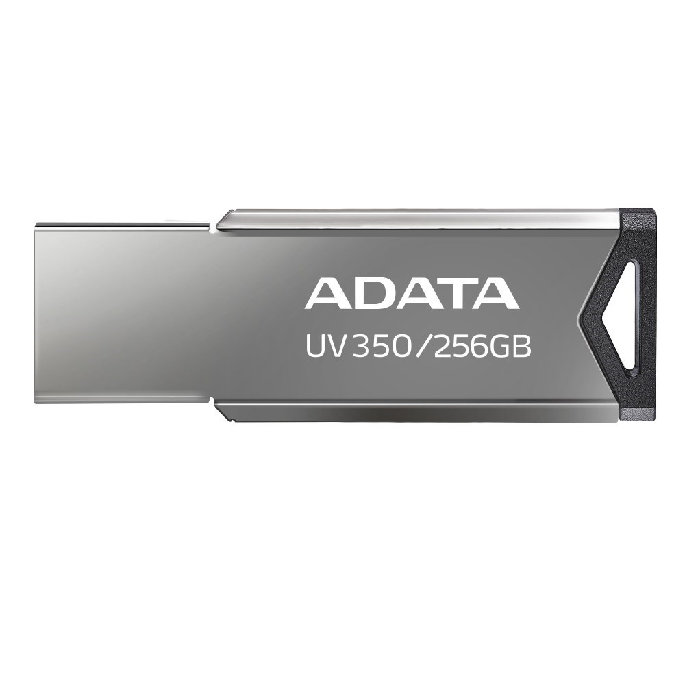 Levně ADATA Flash Disk 256GB UV350, USB 3.2 Dash Drive, tmavě stříbrná textura kov