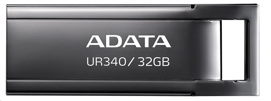 Levně ADATA Flash Disk 32GB UR340, USB 3.2 Dash Drive, kov lesklá černá