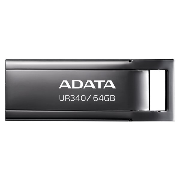 Levně ADATA Flash Disk 64GB UR340, USB 3.2 Dash Drive, kov lesklá černá
