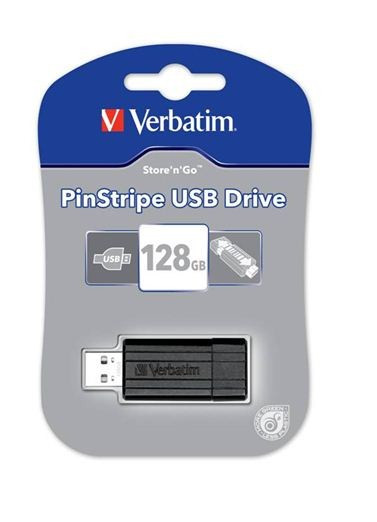 VERBATIM USB Flash Disk Store \\\'n\\\' Go PinStripe 128GB - Black