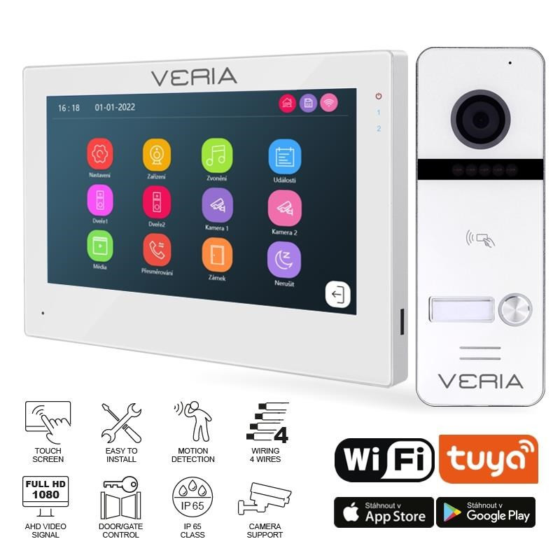 Levně SET Videotelefon VERIA 3001-W (Wi-Fi) bílý + vstupní stanice VERIA 301