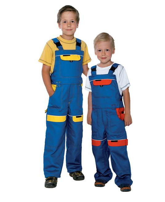Dětské kalhoty s laclem ARDON®COOL TREND modro-červené | H8702/134