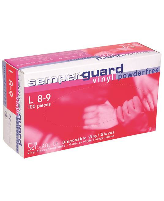 Levně Jednorázové rukavice SEMPERGUARD® VINYL 10/XL - nepudrované - čiré | A5054/10