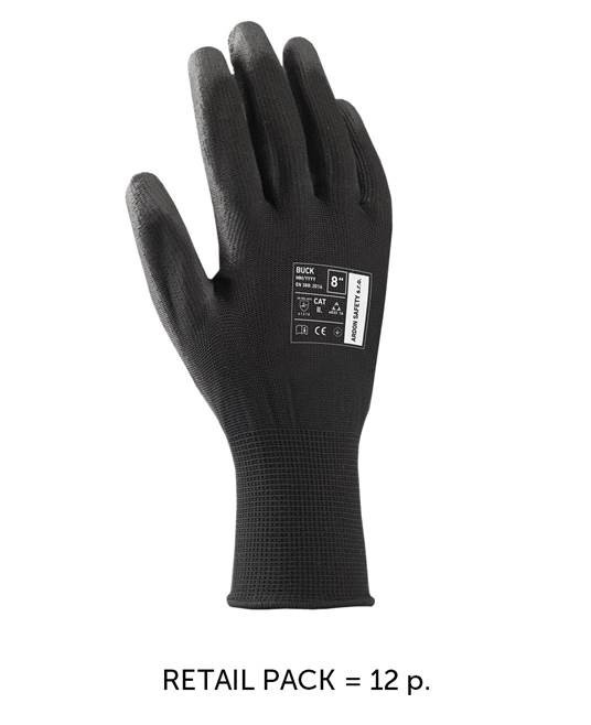 Máčené rukavice ARDONSAFETY/BUCK BLACK 09/L - maloobchodní balení 12 párů | AR9061/09