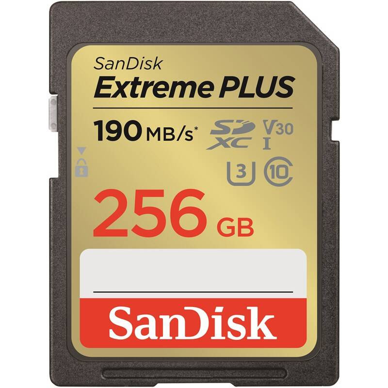 Levně SanDisk Extreme PLUS SDXC 256GB 190MB/s V30 UHS-I