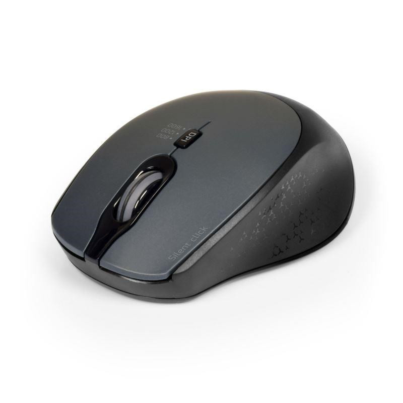 Levně PORT bezdrátová myš SILENT, USB-A/USB-C dongle, 2, 4Ghz, 1600DPI, černá