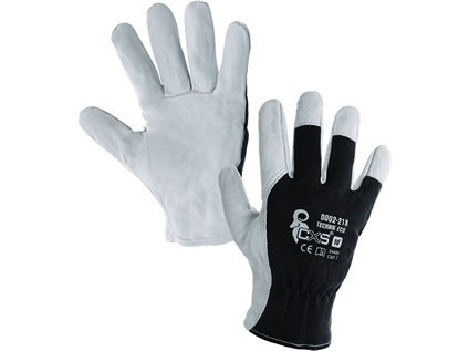 Kombinované rukavice TECHNIK ECO, černo-bílé, vel. 08