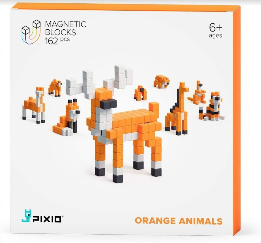 Levně PIXIO Orange Animals magnetická stavebnice