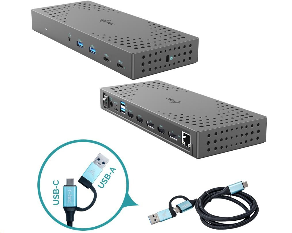 i-tec USB 3.0 / USB-C / Thunderbolt, 3x 4K Docking Station Gen 2 + PD 100W