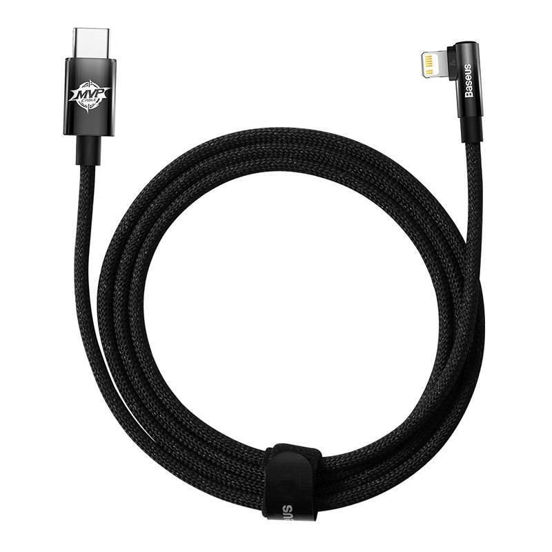 Levně Baseus úhlový kabel USB-C - Lightning, 20W 2m, černý