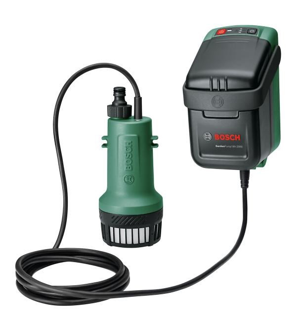 Levně BOSCH GardenPump 18V-2000, akumulátorové čerpadlo na dešťovou vodu, 18 V, 2000 l/h