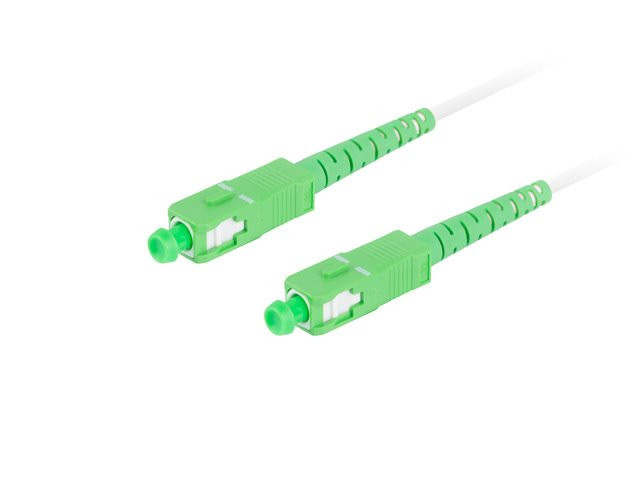 LANBERG optický patch cord SM SC/APC-SC/APC simplex 25m LSZH G657A2 průměr 3mm, barva bílá