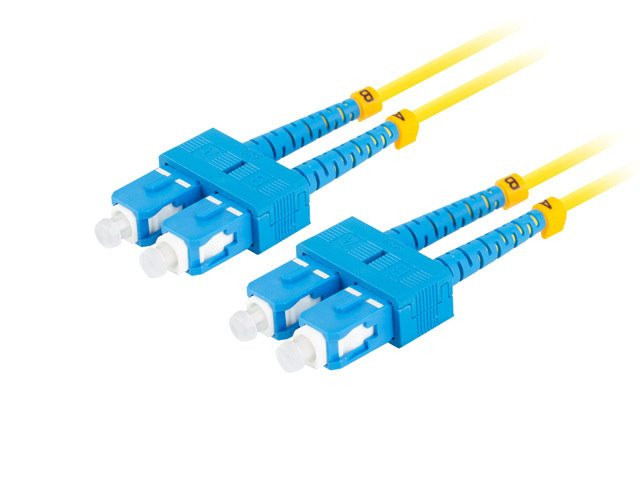 LANBERG optický patch cord SM SC/UPC-SC/UPC duplex 2m LSZH G657A1 průměr 3mm, barva žlutá