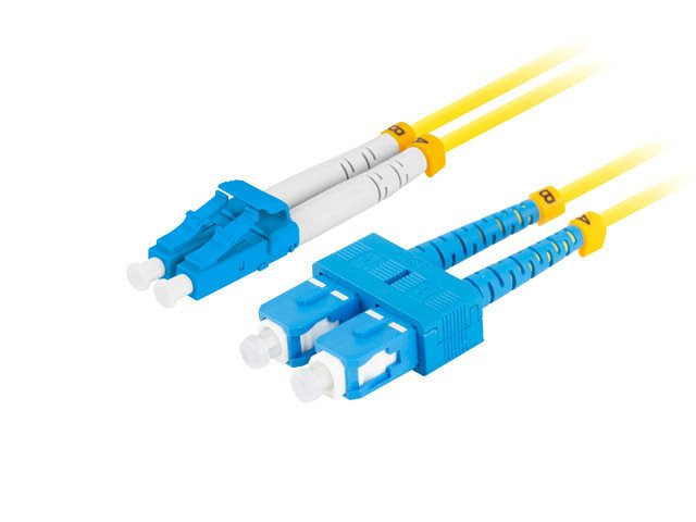 Levně LANBERG optický patch cord SM SC/UPC-LC/UPC duplex 1m LSZH G657A1 průměr 3mm, barva žlutá