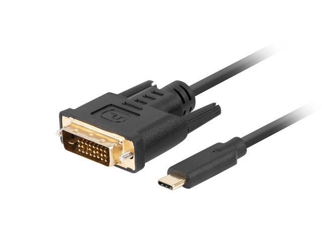 Levně Lanberg USB-C(M)->DVI-D(24+1)(M) kabel 0,5m černá