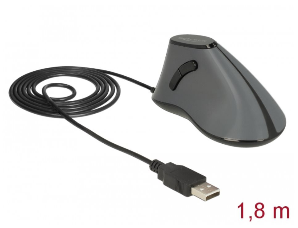 Levně Delock Ergonomická vertikální optická 5-tlačítková USB myš