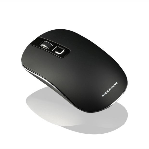 Levně Modecom MC-WM101 bezdrátová optická myš, 3 tlačítka, 1600 DPI, USB nano 2,4 GHz, nízký profil, černá
