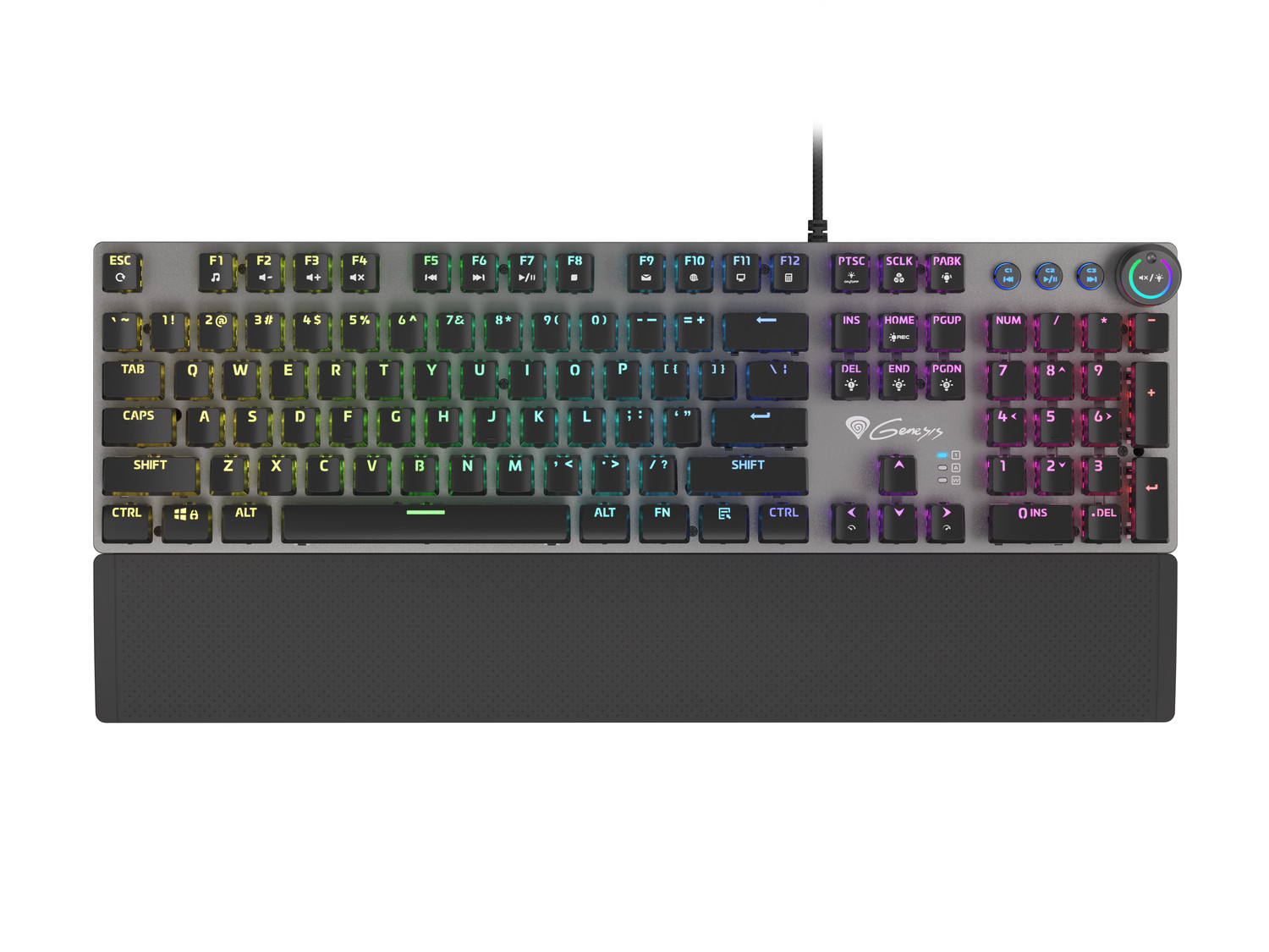 Levně Genesis herní mechanická klávesnice THOR 401/RGB/Kailh Brown/Drátová USB/US layout/Černá