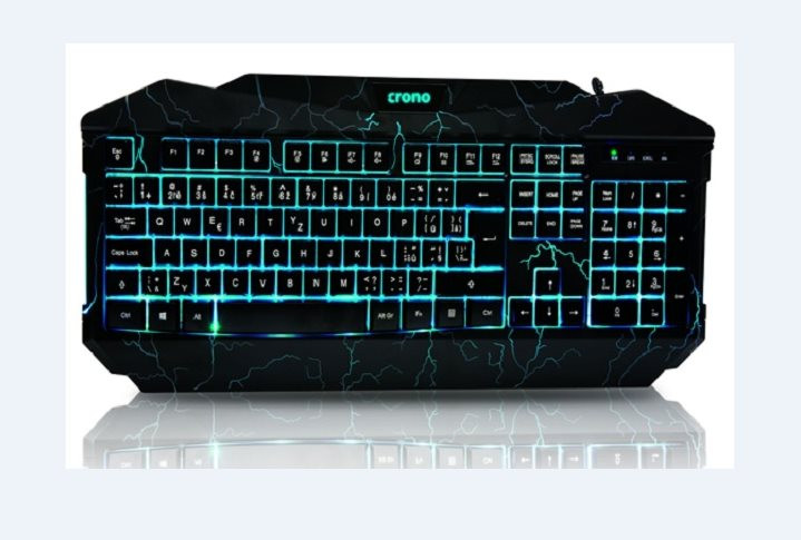 Levně Crono CK2115 - herní klávesnice se 3 barvami podsvětlení , USB, CZ / SK, černá