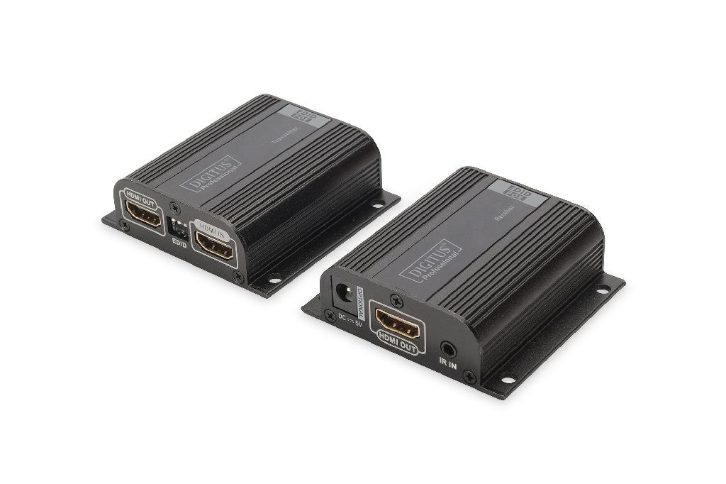 Levně Digitus Sada HDMI Extender, 50 m přes síťový kabel (CAT 6 / 6a / 7), EDID, 1x výstup HDMI Loop out, FHD, 1080p