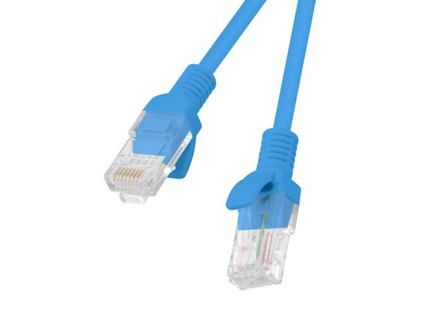 LANBERG Patch kabel CAT.5E UTP 0.5M modrý Fluke Passed