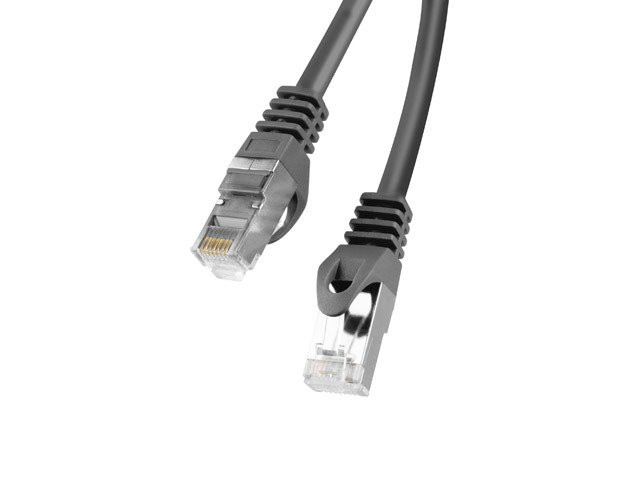 Levně LANBERG Patch kabel CAT.6 FTP 0.25M černý Fluke Passed
