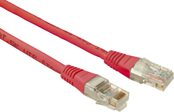 Levně SOLARIX patch kabel CAT5E UTP PVC 1m červené