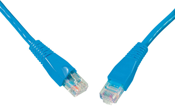 Levně SOLARIX patch kabel CAT5E UTP PVC 1m modrý snag-proof