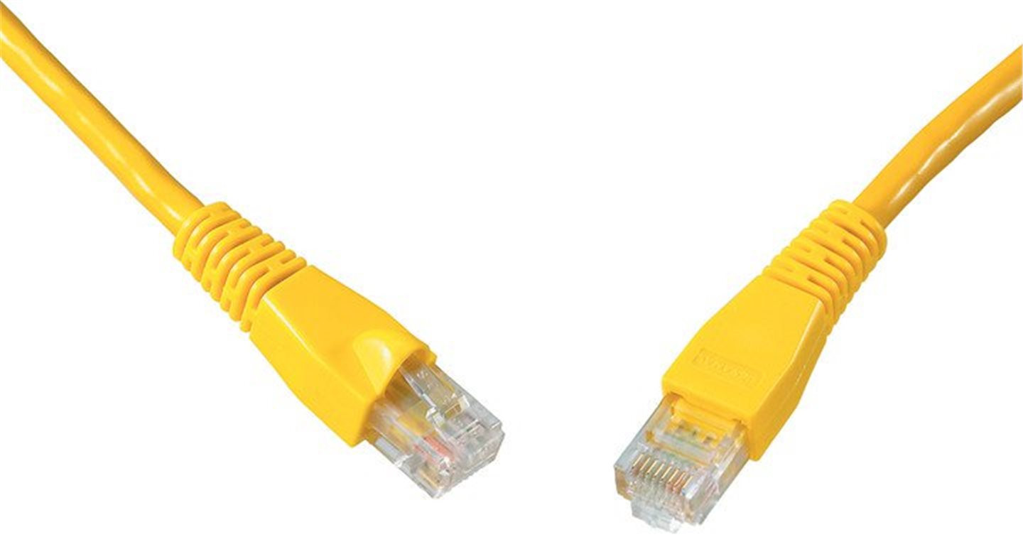 Levně SOLARIX patch kabel CAT6 UTP PVC 1m žlutý snag proof