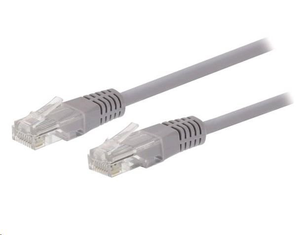 C-TECH kabel patchcord Cat5e, UTP, šedý, 1m