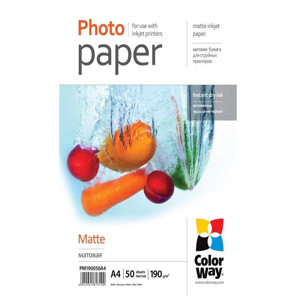 Levně Fotopapír Matte A4 50 ks 190g COLORWAY
