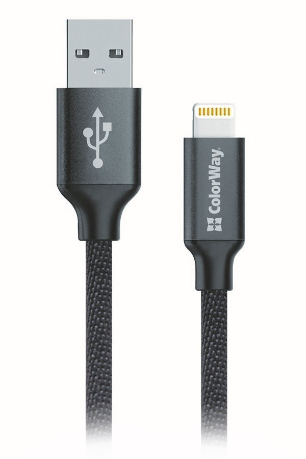 Levně Colorway Datový Kabel USB-Apple Lightning/ 2.1A/ 1m/ Černý