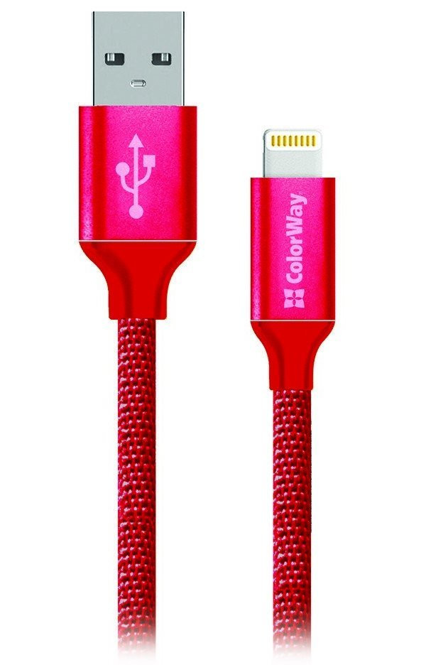 Levně Colorway Datový Kabel USB-Apple Lightning/ 2.1A/ 1m/ Červený