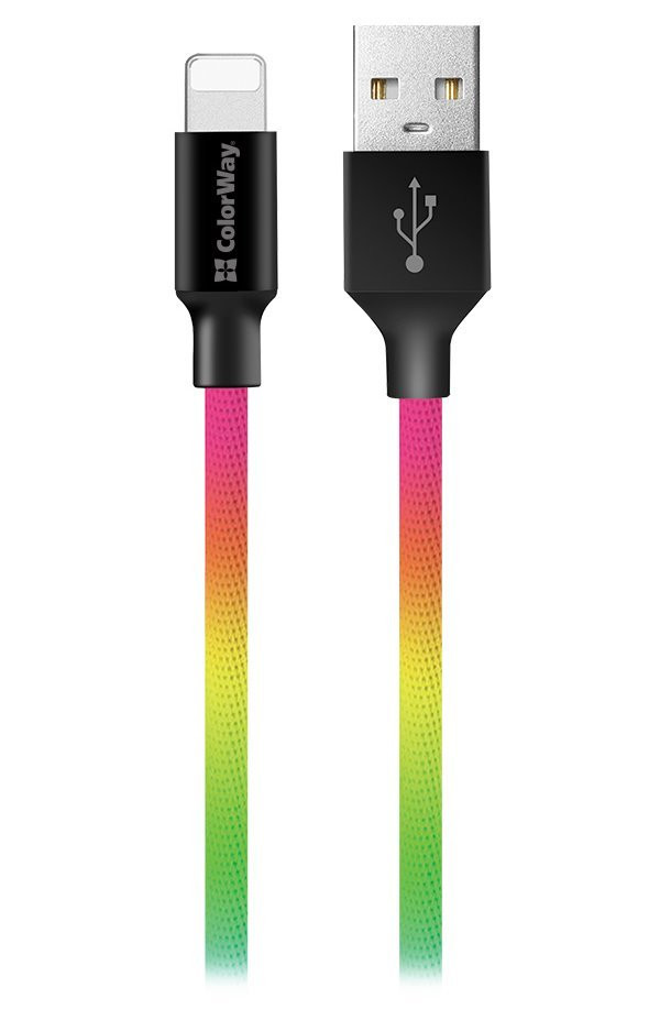 Levně Colorway Datový Kabel USB-Apple Lightning/ 2.4A/ 1m/ Multicolor