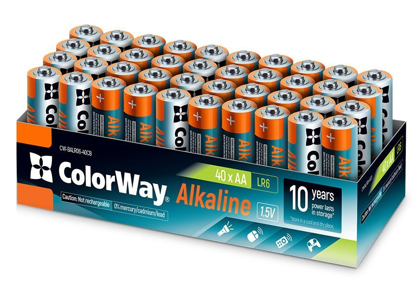 Levně Colorway alkalická baterie AA/ 1.5V/ 40ks v balení