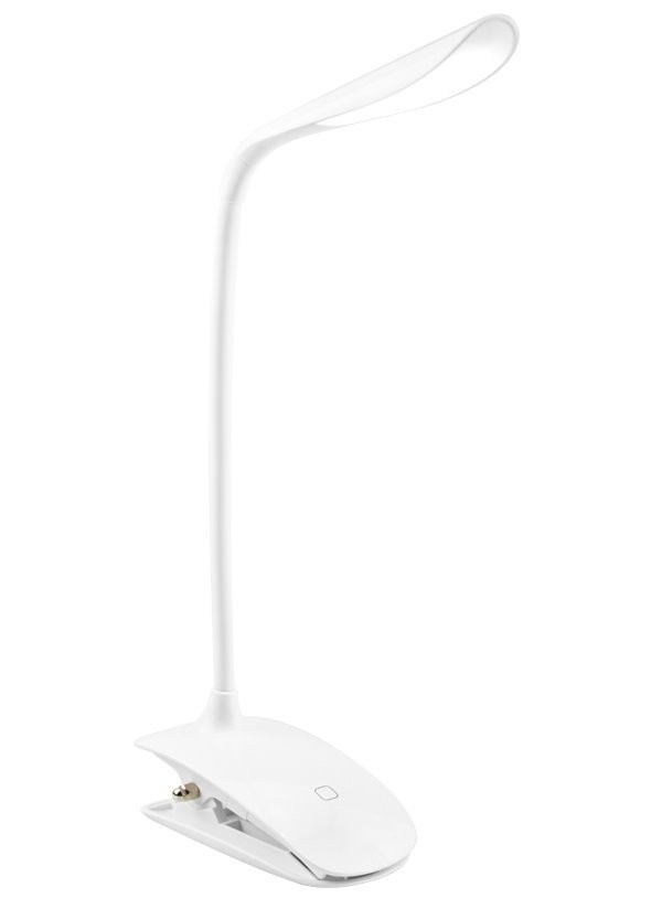 Levně Colorway stolní LED lampa / CW-DL04FCB-W/ Integrovaná baterie / Klip na uchycení/ Bílá