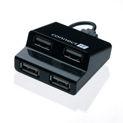 Levně CONNECT IT USB hub 4 porty STEP - černý