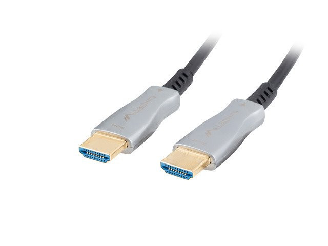Levně LANBERG Aktivní optický kabel High Speed with Ethernet 2.0, 4K@60Hz, M/M, délka 100m, černý, zlacené konektory