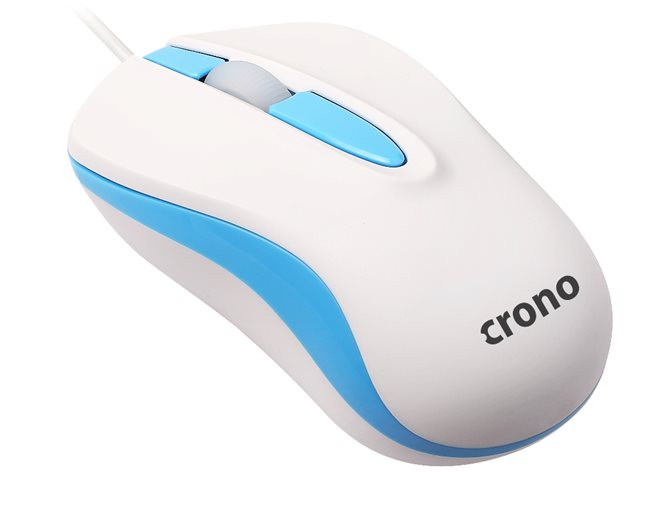 Levně Crono CM642 - optická myš, USB, modrá + bílá