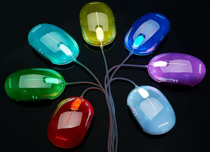 Levně Crono CM646- optická myš, 7 variant barevného podsvícení, USB