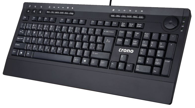 Levně Crono CK2111 - multimediální klávesnice, CZ / SK, USB, černá