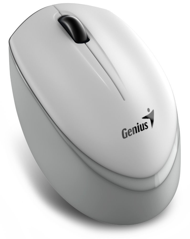 Genius NX-7009 Myš, bezdrátová, optická, 1200DPI, 3 tlačítka, Blue-Eye senzor, USB, bílo-šedá