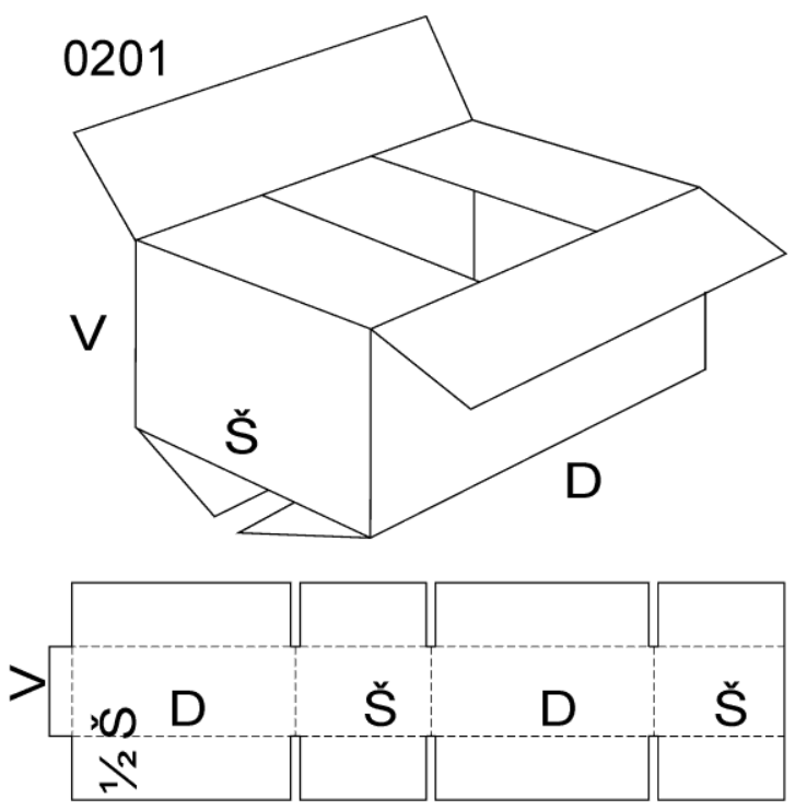 Levně THIMM obaly Klopová krabice, velikost 1/2 6, FEVCO 0201, 390 x 290 x 400 mm