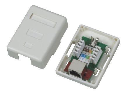 Levně DATACOM STP jednozásuvka nad omítku Cat5e 1 x RJ45